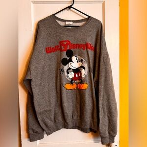 Disney Gray Mickey Mouse Crewneck Sweater